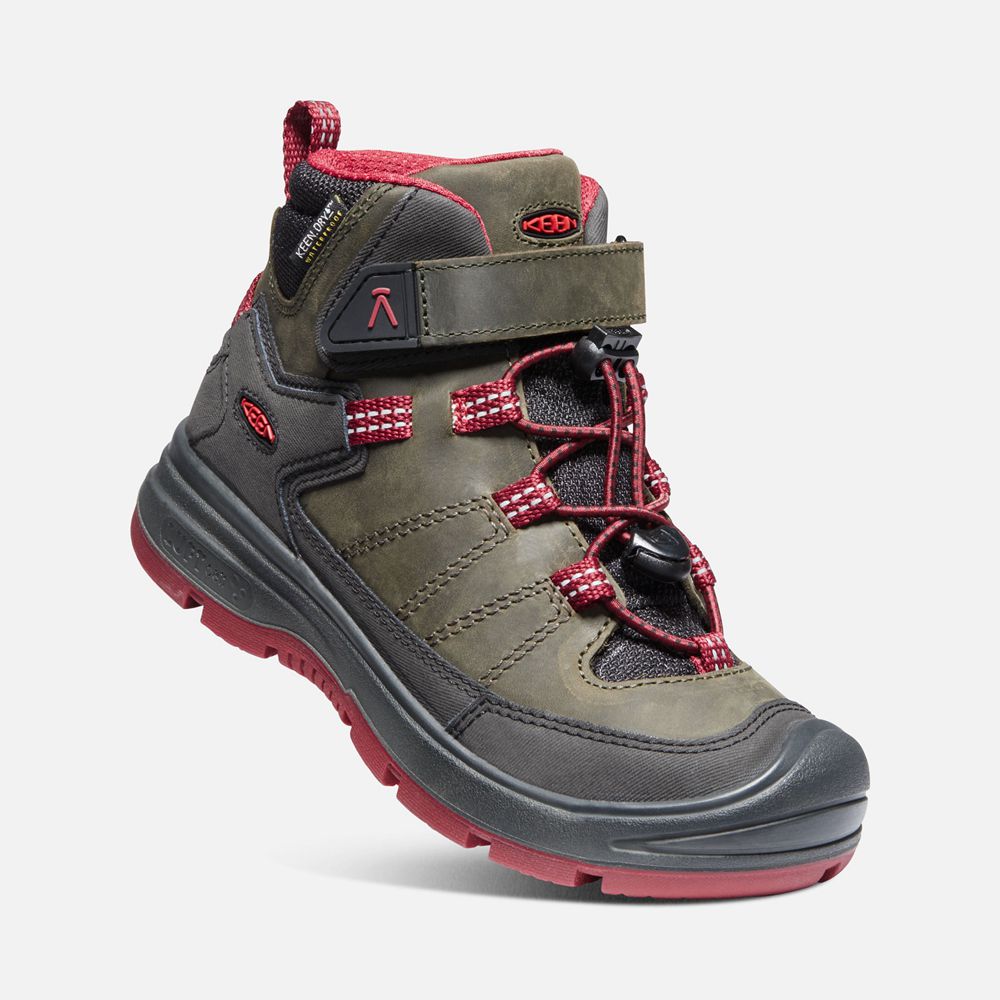 Keen Laarzen Kinderen Grijs/Rood - Redwood Waterproof - 73142-LBRM